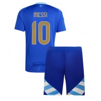 Camiseta Argentina Lionel Messi #10 Segunda Equipación Replica Copa America 2024 para niños mangas cortas (+ Pantalones cortos)